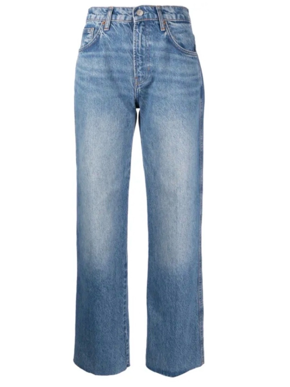Reformation Mid Rise 90’s Straight Leg Jeans Button Fly Non Stretch Mid Wash 25